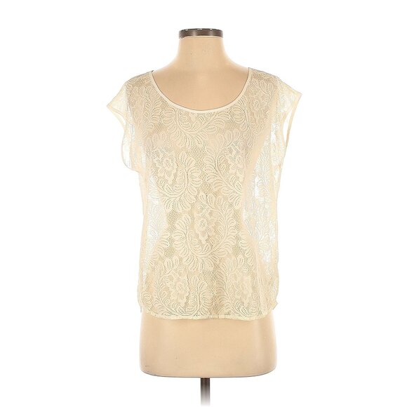 Women's Express Off White Sheer Floral  Shirt Blouse Size XSmall - Picture 1 of 2